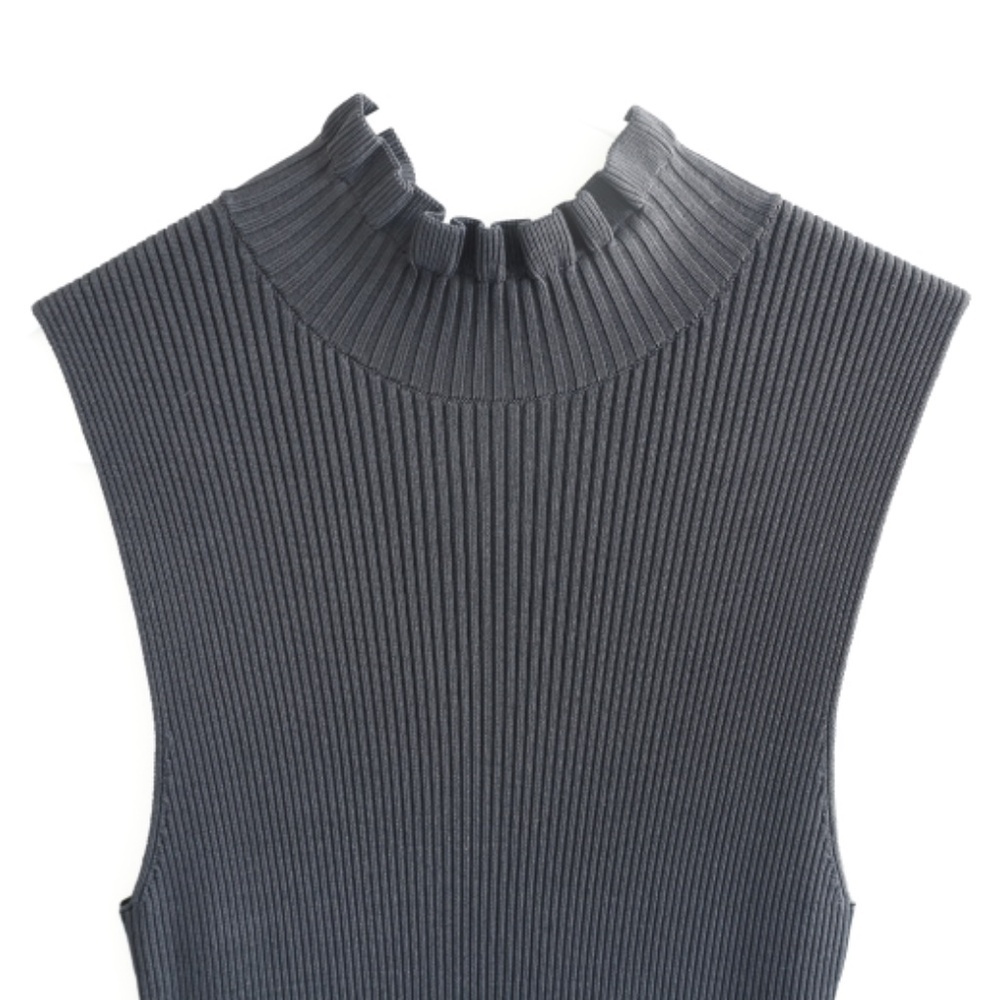 Theory Hedrisa Lustrate Ribbed-Knit Mock-Neck Dress - Picture 3 of 8